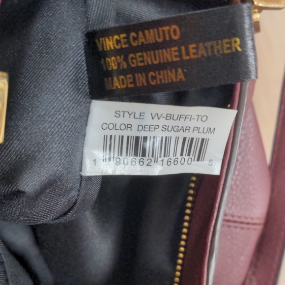 Vince Camuto Brown Leather Shoulder Bag with Elegant Gold Accents - Picture 2 of 6